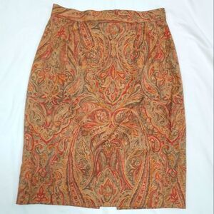 Vintage Boss Hugo Boss Paisley Cotton Pencil Skirt EU 40